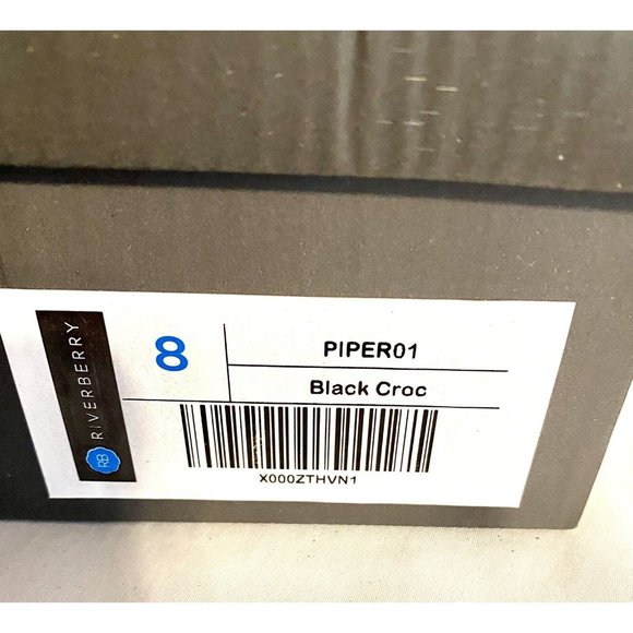 Riverberry Womens 8 Classic Croc Black Pumps Piper 01 Stiletto 4 Inch Heels - Picture 2 of 6